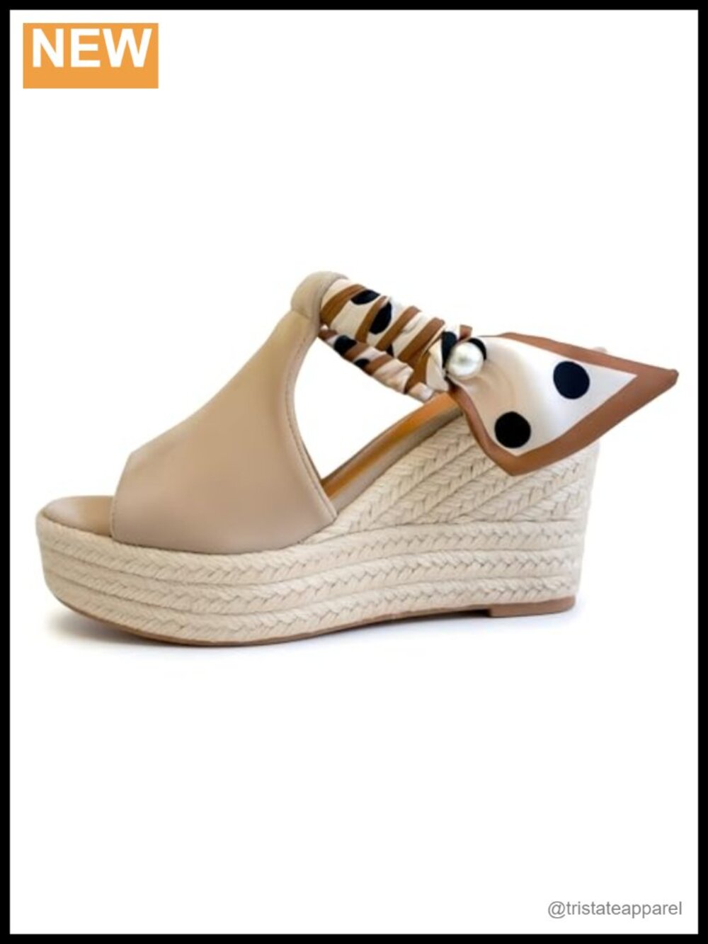 Womens Wedge Sandals 3.9in Jute Espadrille Slides Vegan Leather Comfort